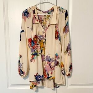 Free People Floral Button Down Top